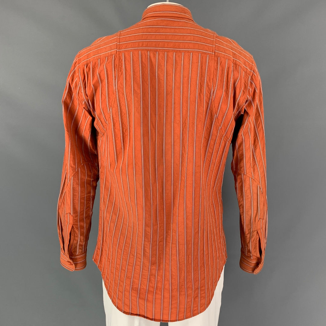 ISSEY MIYAKE Size L Brick Stripe Cotton Long Sleeve Shirt