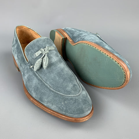PS by PAUL SMITH Size 9 Teal Suede Slip On Tassel Loafers