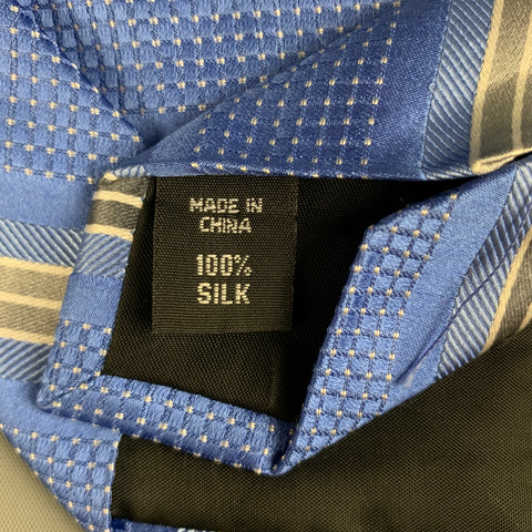 MICHAEL KORS Blue Grey Stripe Silk Tie