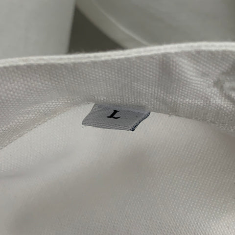 ADAM KIMMEL Size L White Cotton Silk Banded Collar Long Sleeve Shirt