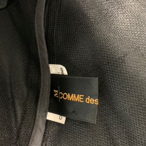 COMME des GARCONS Size M Black Satin Mesh One Shoulder Dress Top