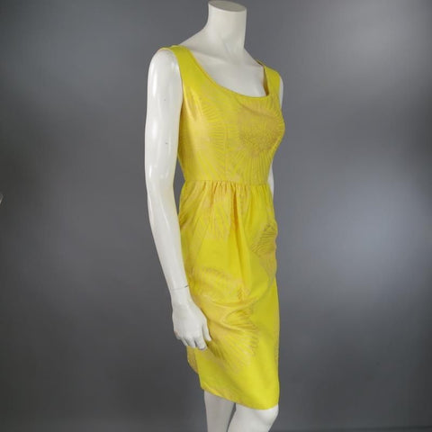 BARBARA TFANK Talla 6 Vestido de cóctel de verano de seda amarilla
