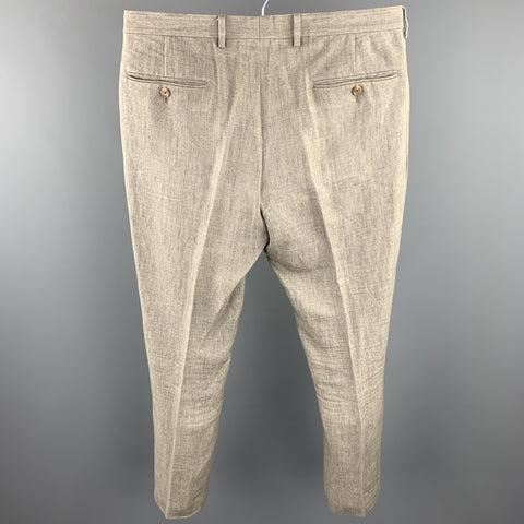 J. CREW Size 32 Taupe Linen Flat Front Dress Pants