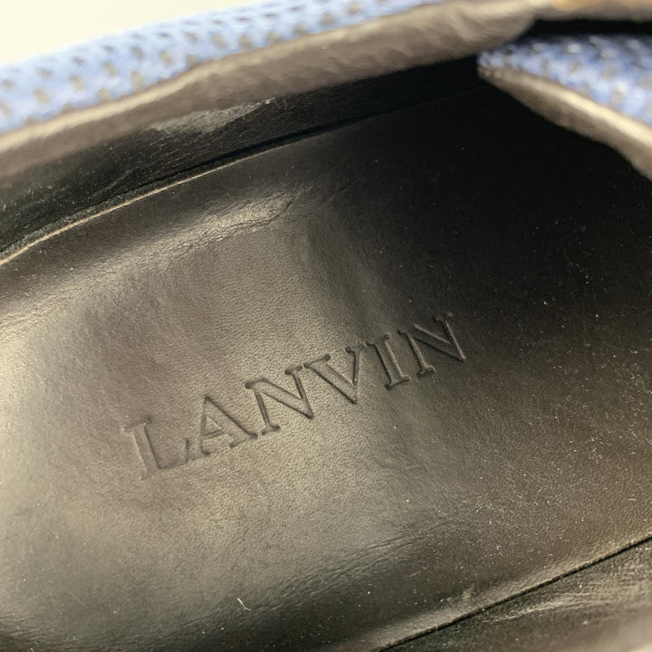 LANVIN Size 10 Multi-Color Mixed Materials Nylon Lace Up Sneakers