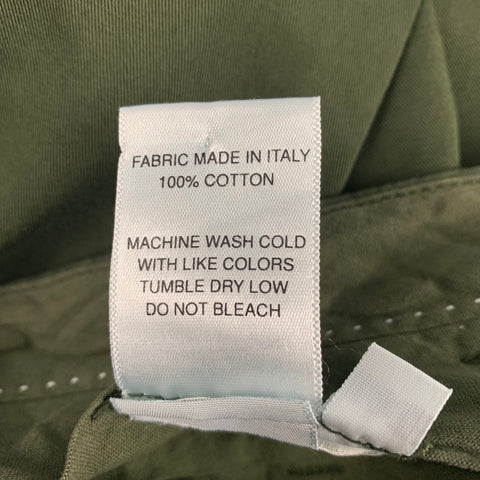 UNIS Size 33 Forest Green Cotton Button Fly Casual Pants
