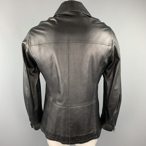 CoSTUME HOMME Taille 40 Veste double boutonnage en cuir noir
