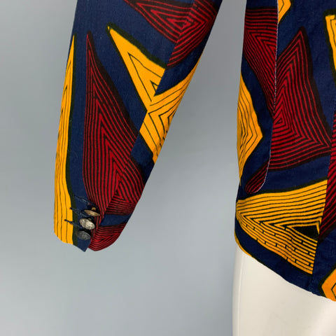 MONITALY Size 40 Multi-Color Print Cotton Sport Coat