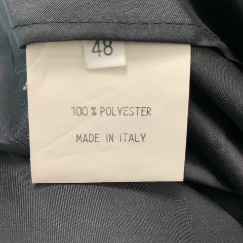 YVES SAINT LAURENT 'Rive Gauche' Size 40 Black Solid Polyester Coat