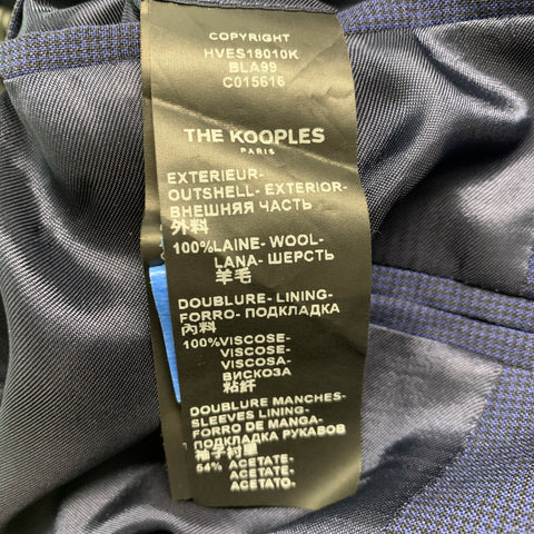 THE KOOPLES Size 38 Navy Houndstooth Wool Single Breasted Suit