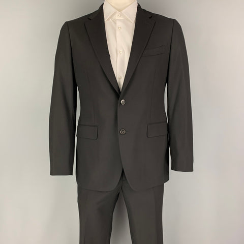 BOGLIOLI Size 42 Black Wool Notch Lapel Suit