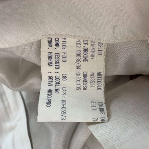 VINTAGE Size 32 Tan Linen Zip Fly Casual Pants