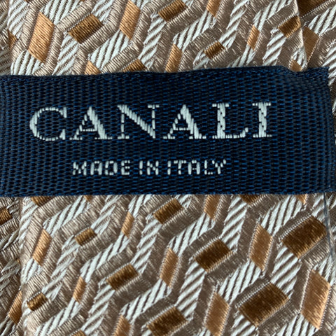 CANALI Tan Taupe Silk Tie