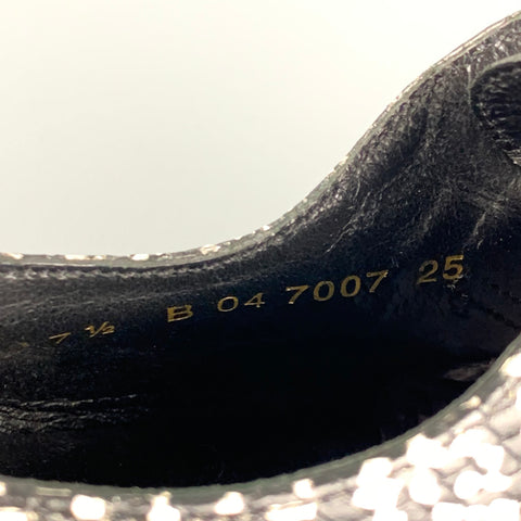 ROBERT CLERGERIE Size 7.5 Black White Leather Print Laceless Shoes