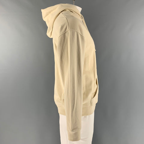 CARNE BOLLENTE Size L Cream Grey Graphic Cotton Hooded Sweatshirt