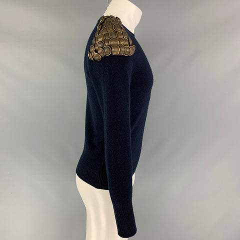 BURBERRY PRORSUM Fall Winter 2010 Size S Navy Knitted Wool Crew-Neck Sweater