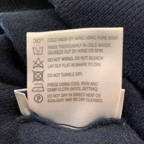 DRAKES LONDON Size L Navy Cashmere Turtleneck Pullover