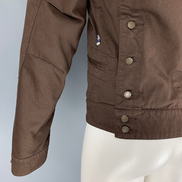 JEAN PAUL GAULTIER Size 40 Brown Button Up Simulated Vest Sailor Back Jacket
