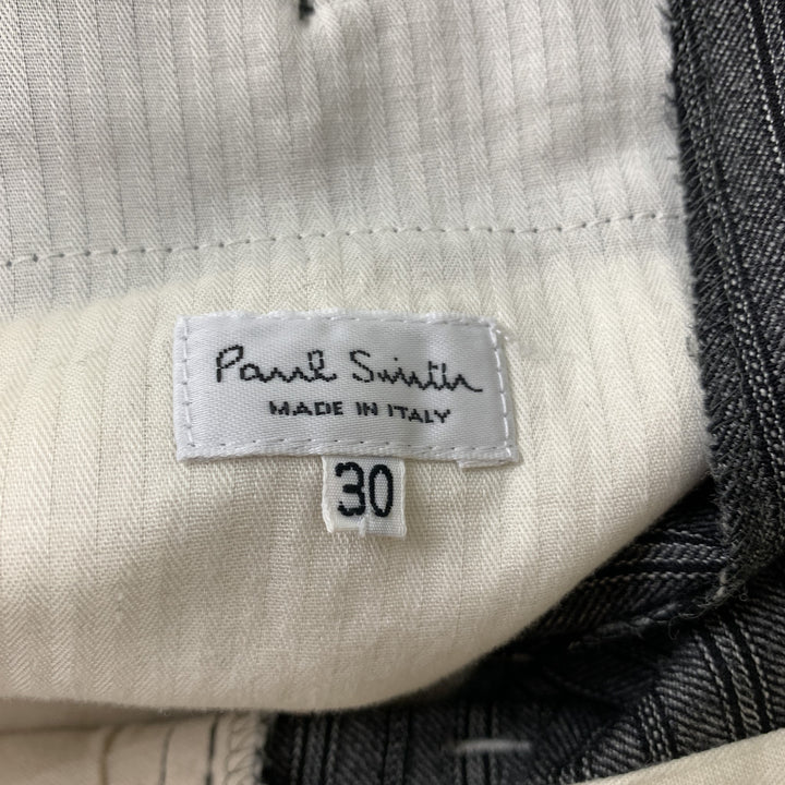 PAUL SMITH Size 30 Dark Gray Stripe Wool Zip Fly Dress Pants