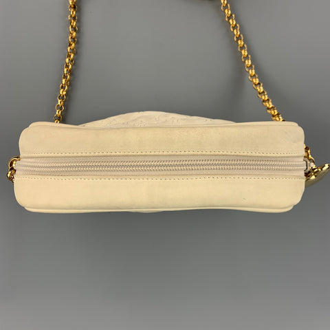 ESCADA Cream Quilted Suede Cross Body Handbag