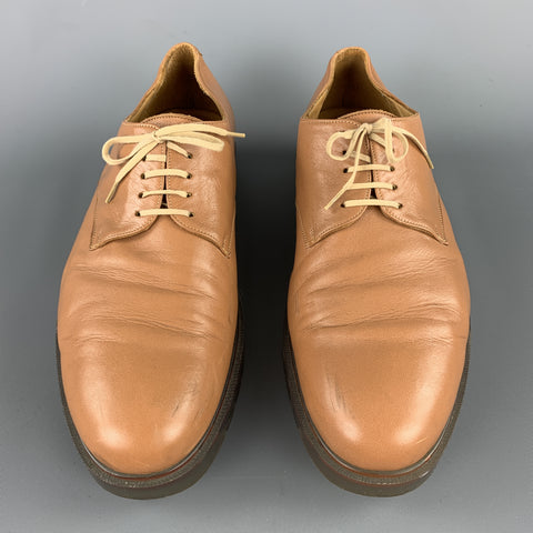 ROBERT CLERGERIE Size 11 Tan  Leather Lace Up See Through Sole Shoes
