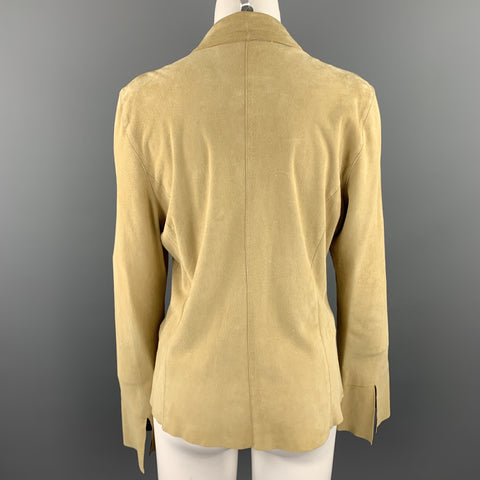 GAZZANI Size 10 Beige Suede Buttoned Shirt