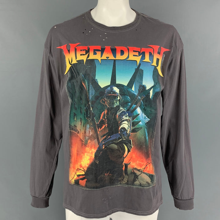 R13 Taille M Gris Graphique Surdimensionné Megadeth T-shirt