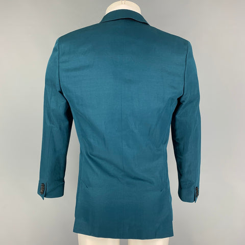 PS by PAUL SMITH Size 36 Teal Cotton Linen Notch Lapel Sport Coat