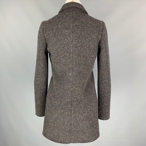 LANA BILZERIAN Size M Brown Heather Wool / Cashmere Coat