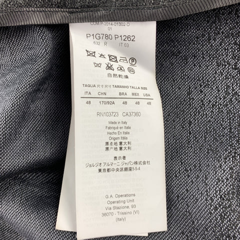EMPORIO ARMANI Size 38 Charcoal Ombre Polyester Blend Asymmetrical Suit