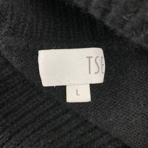 TSE Size L Black Knitted Cashmere Turtleneck Sweater Dress