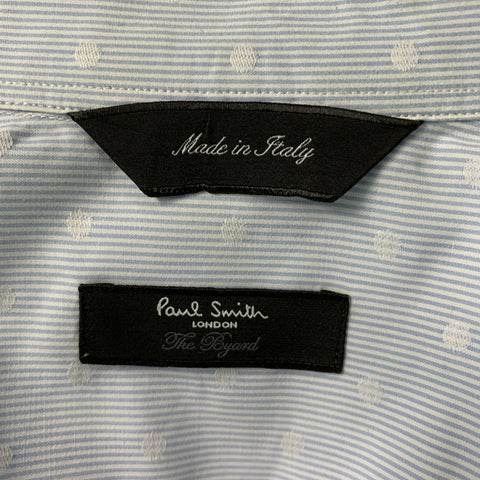 PAUL SMITH Taille L Chemise à manches longues boutonnée à rayures blanches bleu clair