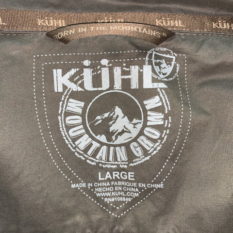 KUHL Size L Brown Solid Cotton Blend Zip & Buttons Jacket
