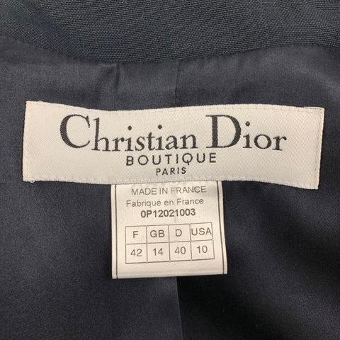 CHRISTIAN DIOR Taille 10 Veste en lin viscose marine Blazer