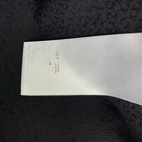 LOUIS VUITTON Size XL Black Jacquard Cotton Button Up Long Sleeve Shirt