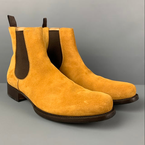 PRADA Bottines en cuir suédé naturel taille 12
