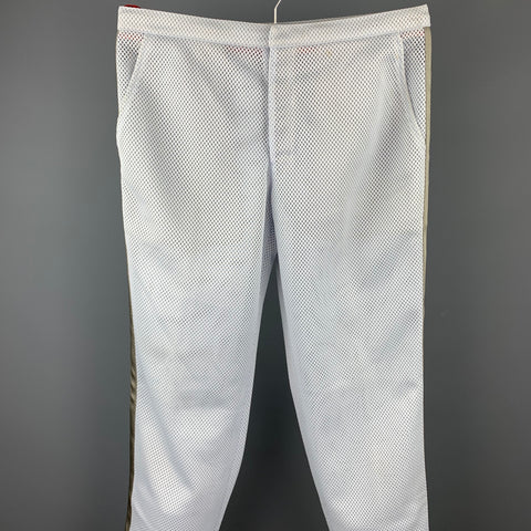 PRADA Size M Light Gray Mesh Polyester Drawstring Casual Pants