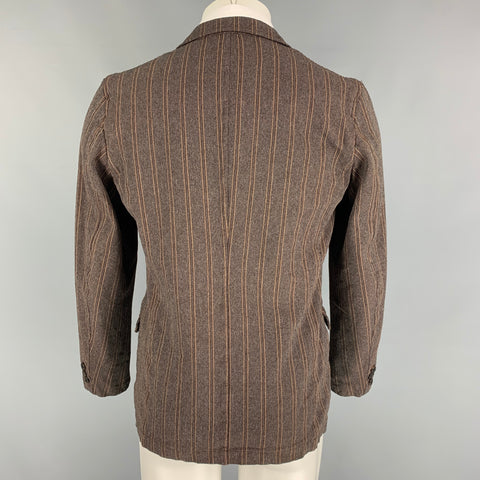 COMME des GARCONS Size S Brown Stripe Cotton Polyester Sport Coat