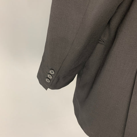 Vintage MAISON MARTIN MARGIELA FW 1997 Size 8 Black Wool Peak Lapel Tucked Sleeves Jacket