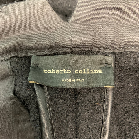ROBERTO COLLINA Size 30 Black Textured Wool Button Fly Casual Pants
