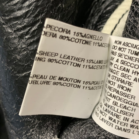 RICK OWENS Size L Grey Cream Lamb Shearling Coat