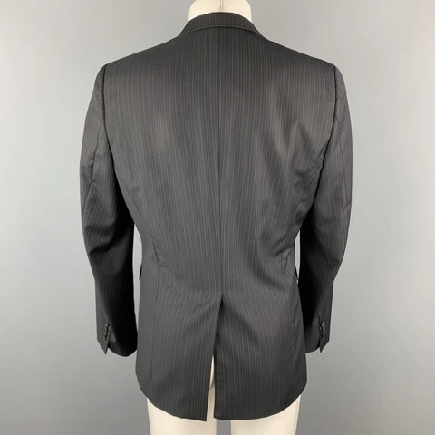EMPORIO ARMANI 38 Regular Black Stripe Wool Sport Coat EMPORIO ARMANI