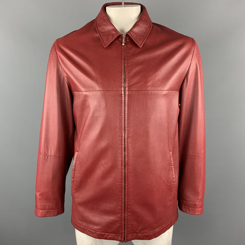 FRATELLI ROSSETTI L Red Leather Full Zip  Jacket