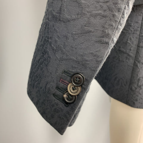 PAUL SMITH Size 36 Dark Gray Jacquard Cotton / Polyester Sport Coat