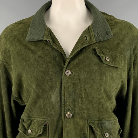POLO by RALPH LAUREN Size XL Green Suede Bomber Jacket
