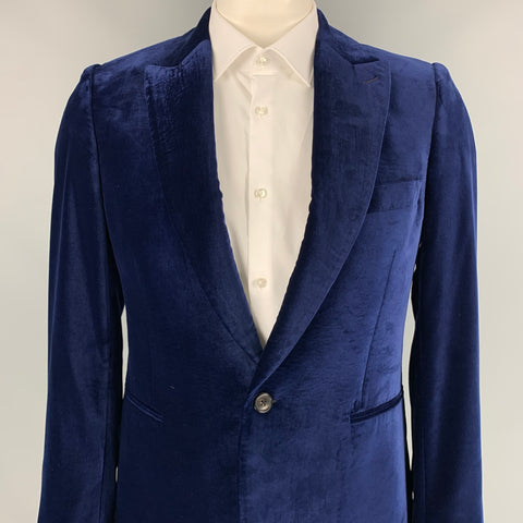 PAUL SMITH Soho Fit Size 42 Cobalt Velvet Polyester Sport Coat
