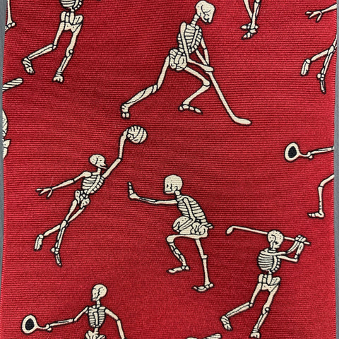 ANATOMICAL CHART CO. Red White Silk Tie