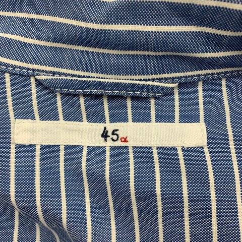 45rpm Size L Blue & White Stripe Cotton Zip Up Jacket
