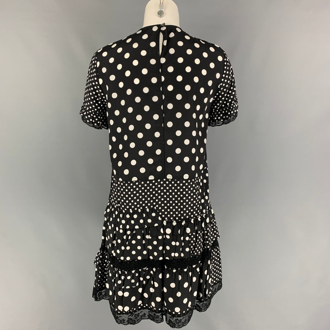 MARC by MARC JACOBS Size 2 Black White Polka Dot Viscose A-Line Dress
