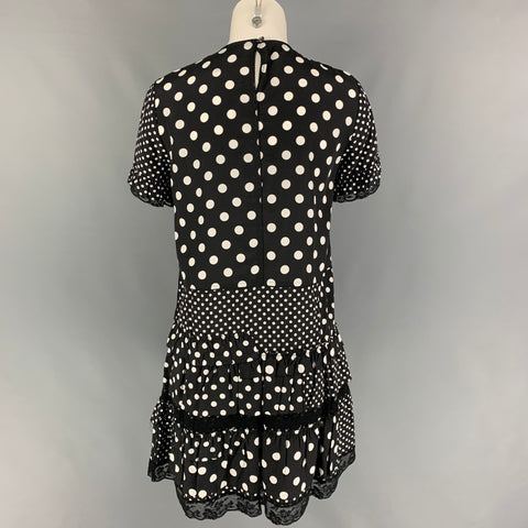 MARC by MARC JACOBS Vestido acampanado de viscosa con lunares blancos y negros talla 2