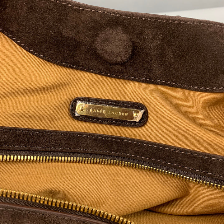 RALPH LAUREN Brown Suede Hobo Handbag